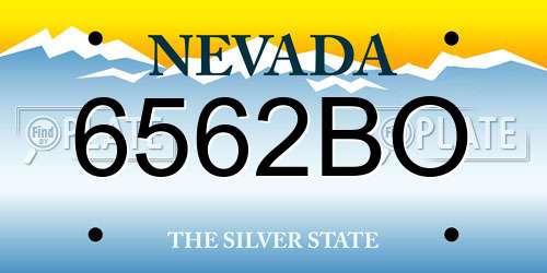 6562BO Nevada License Plate