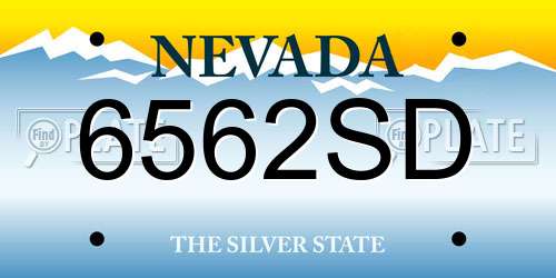 6562SD Nevada License Plate