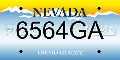 6564GA Nevada License Plate