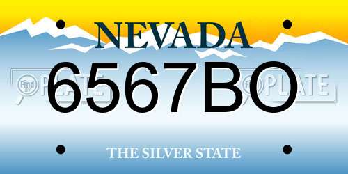 6567BO Nevada License Plate