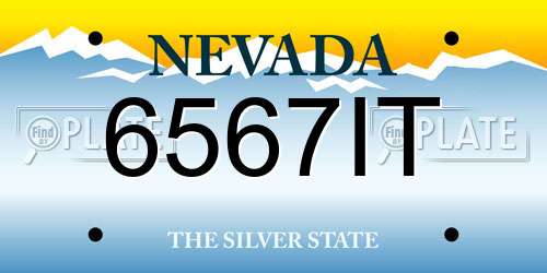 6567IT Nevada License Plate