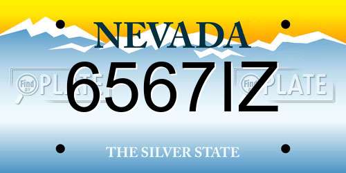 6567IZ Nevada License Plate