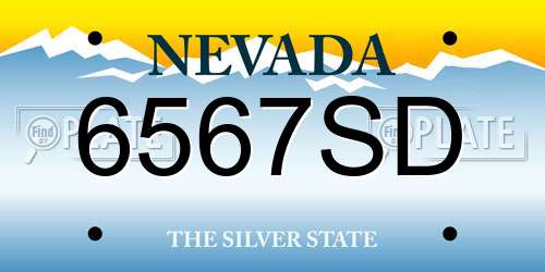 6567SD Nevada License Plate