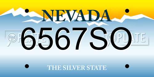 6567SO Nevada License Plate