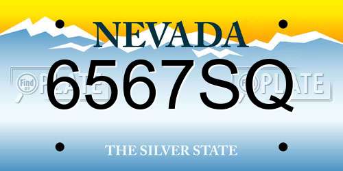 6567SQ Nevada License Plate