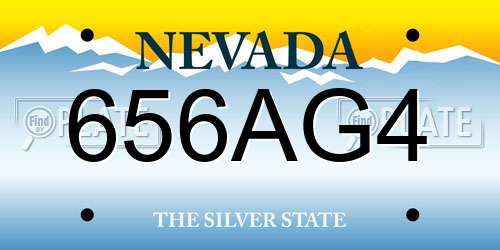 656AG4 Nevada License Plate