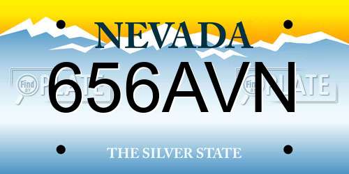 656AVN Nevada License Plate