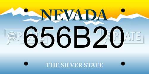 656B20 Nevada License Plate