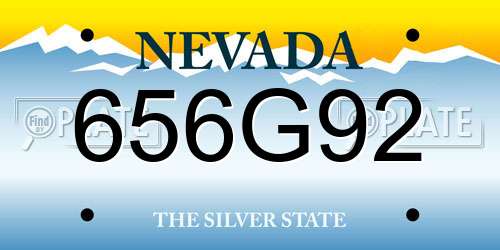656G92 Nevada License Plate