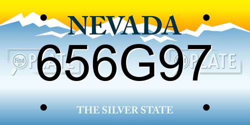 656G97 Nevada License Plate