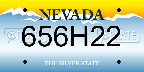 656H22 Nevada License Plate