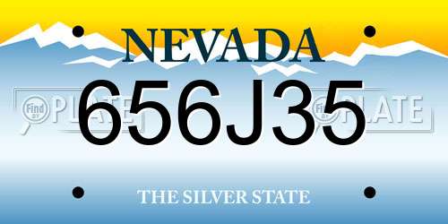 656J35 Nevada License Plate