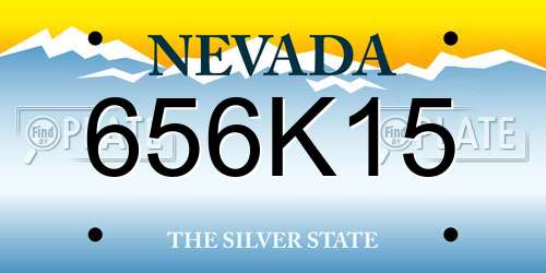 656K15 Nevada License Plate