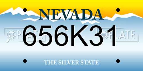 656K31 Nevada License Plate