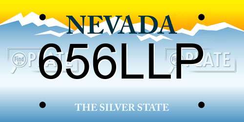 656LLP Nevada License Plate