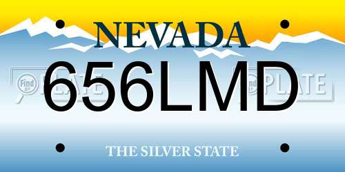 656LMD Nevada License Plate
