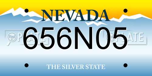 656N05 Nevada License Plate
