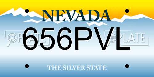 656PVL Nevada License Plate