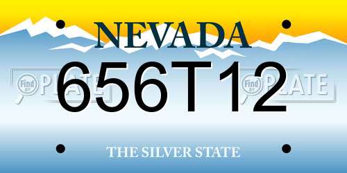 656T12 Nevada License Plate