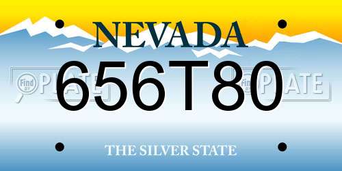 656T80 Nevada License Plate