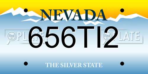 656TI2 Nevada License Plate