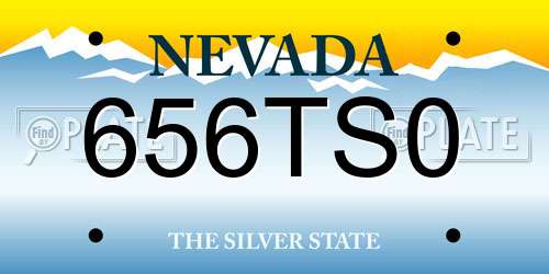 656TS0 Nevada License Plate