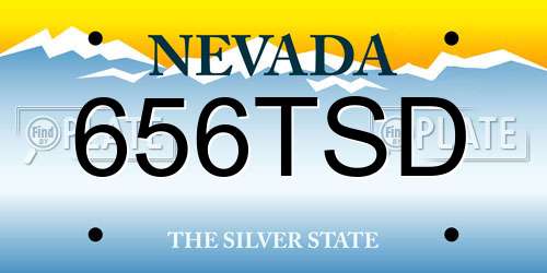 656TSD Nevada License Plate