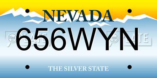 656WYN Nevada License Plate