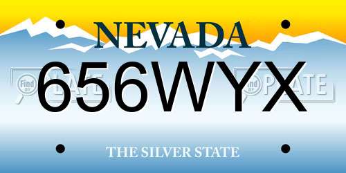 656WYX Nevada License Plate
