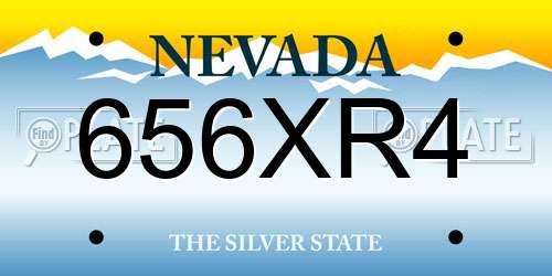 656XR4 Nevada License Plate