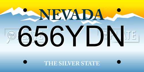 656YDN Nevada License Plate