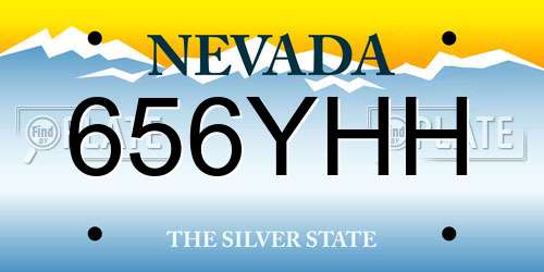 656YHH Nevada License Plate