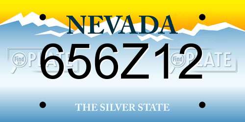 656Z12 Nevada License Plate