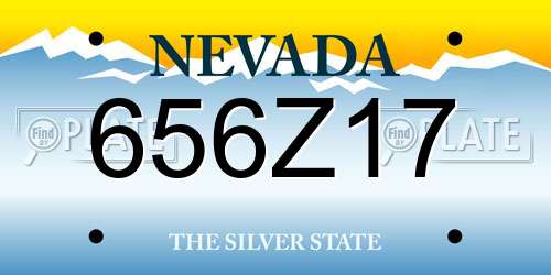 656Z17 Nevada License Plate