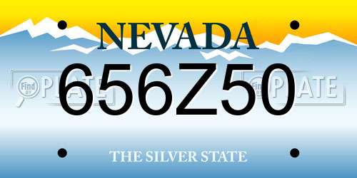 656Z50 Nevada License Plate