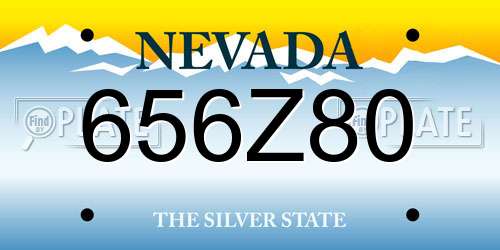656Z80 Nevada License Plate