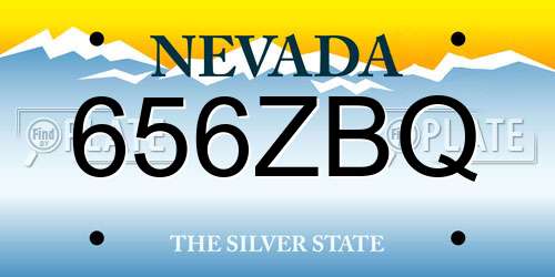 656ZBQ Nevada License Plate
