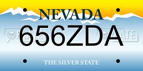 656ZDA Nevada License Plate