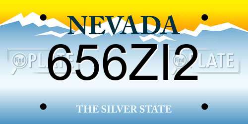 656ZI2 Nevada License Plate