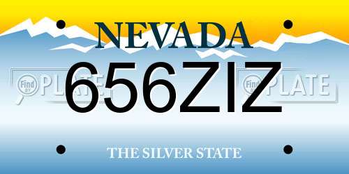 656ZIZ Nevada License Plate