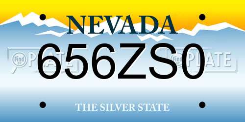 656ZS0 Nevada License Plate