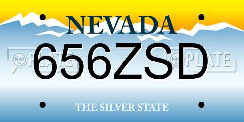 656ZSD Nevada License Plate
