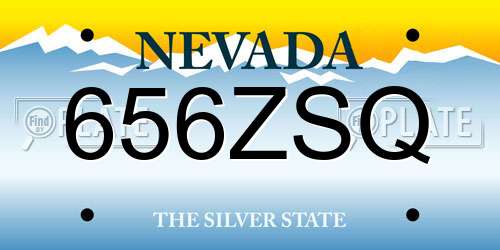656ZSQ Nevada License Plate
