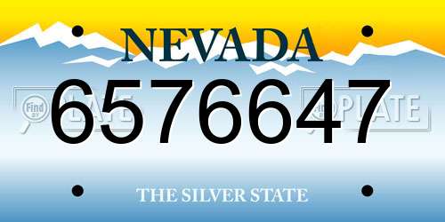 6576647 Nevada License Plate