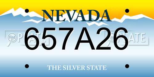657A26 Nevada License Plate