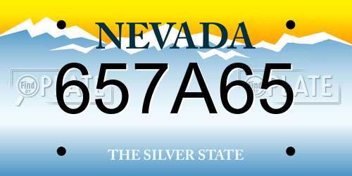 657A65 Nevada License Plate