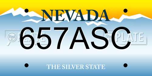 657ASC Nevada License Plate