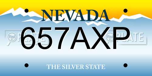 657AXP Nevada License Plate