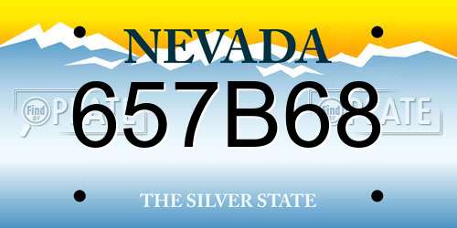 657B68 Nevada License Plate