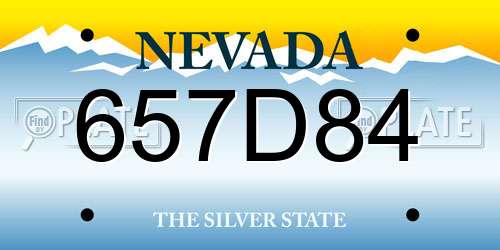 657D84 Nevada License Plate
